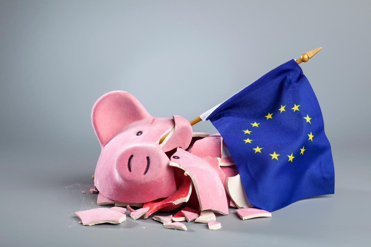 Европа свинья. Свинья с флагом Евросоюза. Копилка Евросоюза. Европейский Союз в виде свиньи.