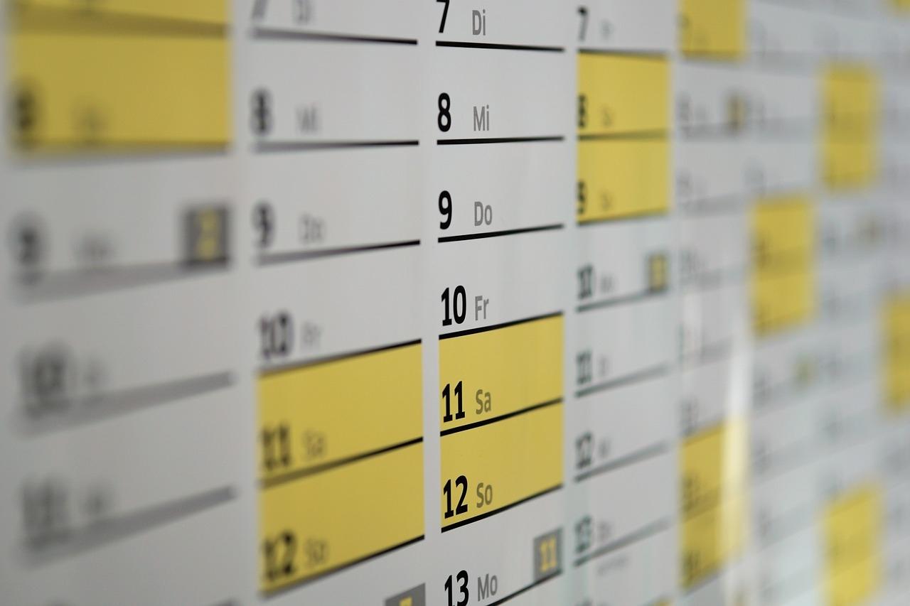 Blick auf einen Kalender